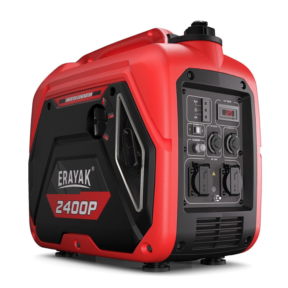 ERAYAK 2400W portable inverter generator front view for reliable home and outdoor power
