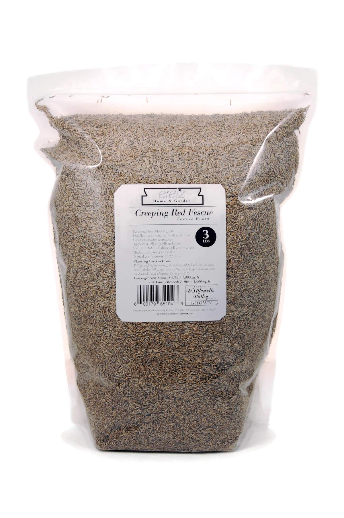 Willamette Valley grown seal on Eretz Creeping Red Fescue seed