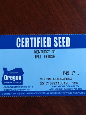 State certification stamp indicating seed authenticity