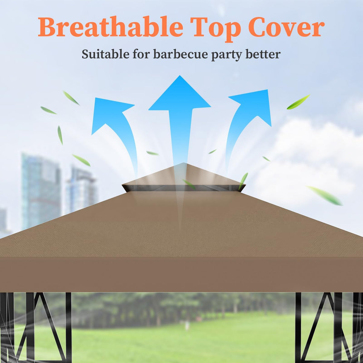 ERFEI 300D polyester fabric provides UV protection and water resistance.