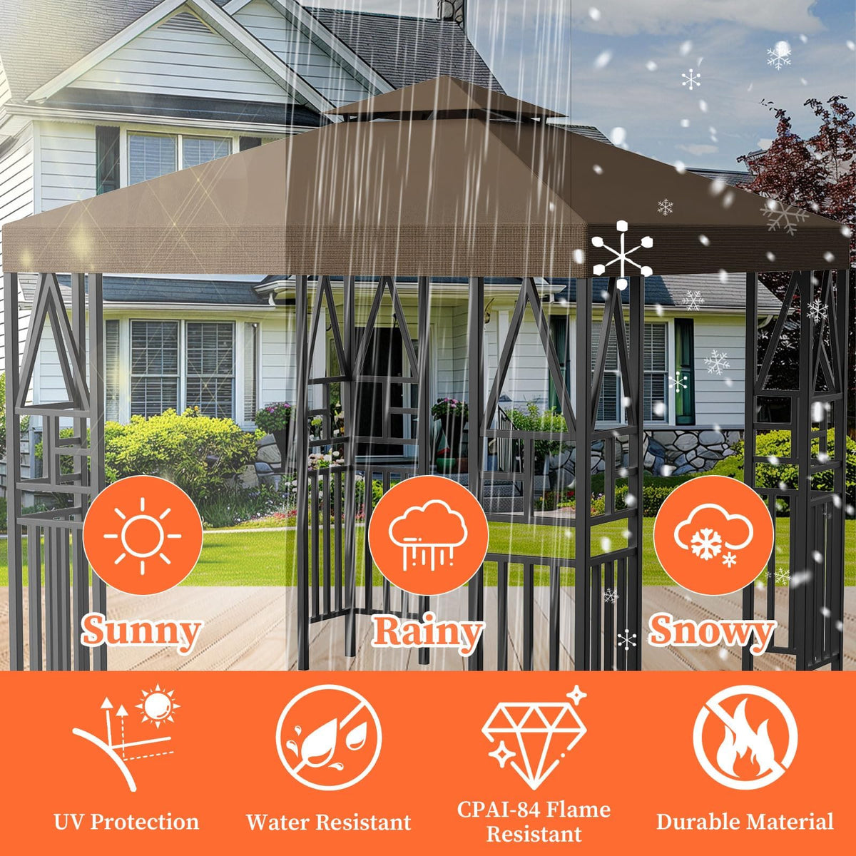 ERFEI double-tier top vented design maximizing airflow and shade.