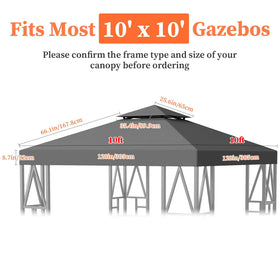 ERFEI Gazebo Canopy square-top fits most frames for versatile setups.