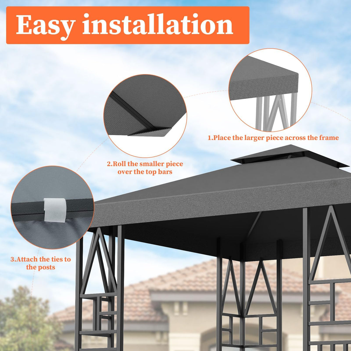 ERFEI Gazebo Canopy breathable design promotes airflow during outdoor gatherings.