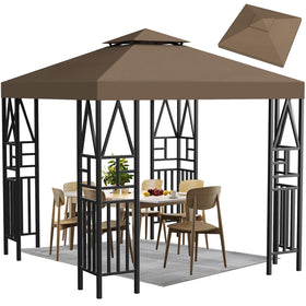 ERFEI Gazebo canopy Coffee color with 10x10 coverage for outdoor gatherings.