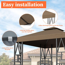 ERFEI Gazebo canopy demonstrates sun protection with UV-blocking material.