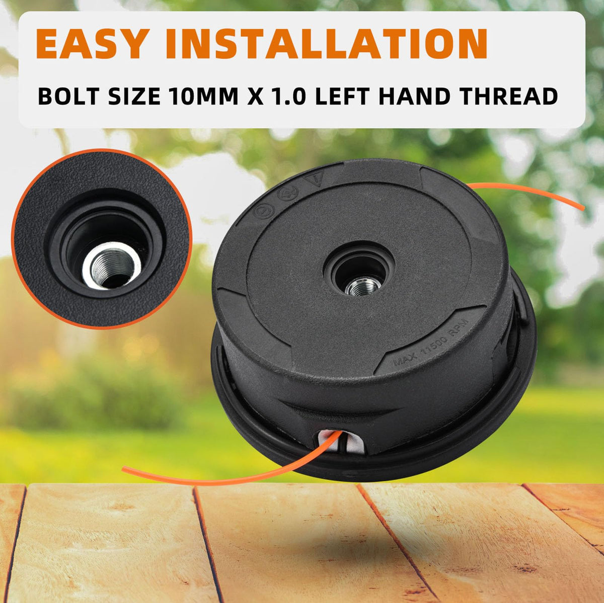 ERGIT installation-ready head shown for fast, tool-free mounting on Stihl units