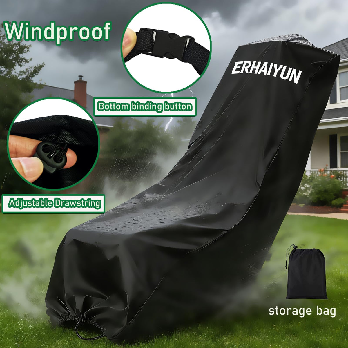 ERHAIYUN all-weather protection guards mower from rain, snow, dust and debris.
