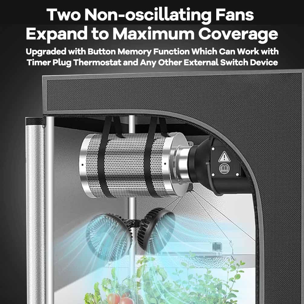 Erifyng Grow Tent Fan angle adjustment showing flexible direction control