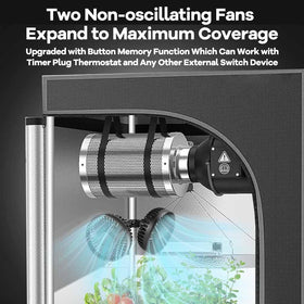 Erifyng Grow Tent Fan angle adjustment showing flexible direction control