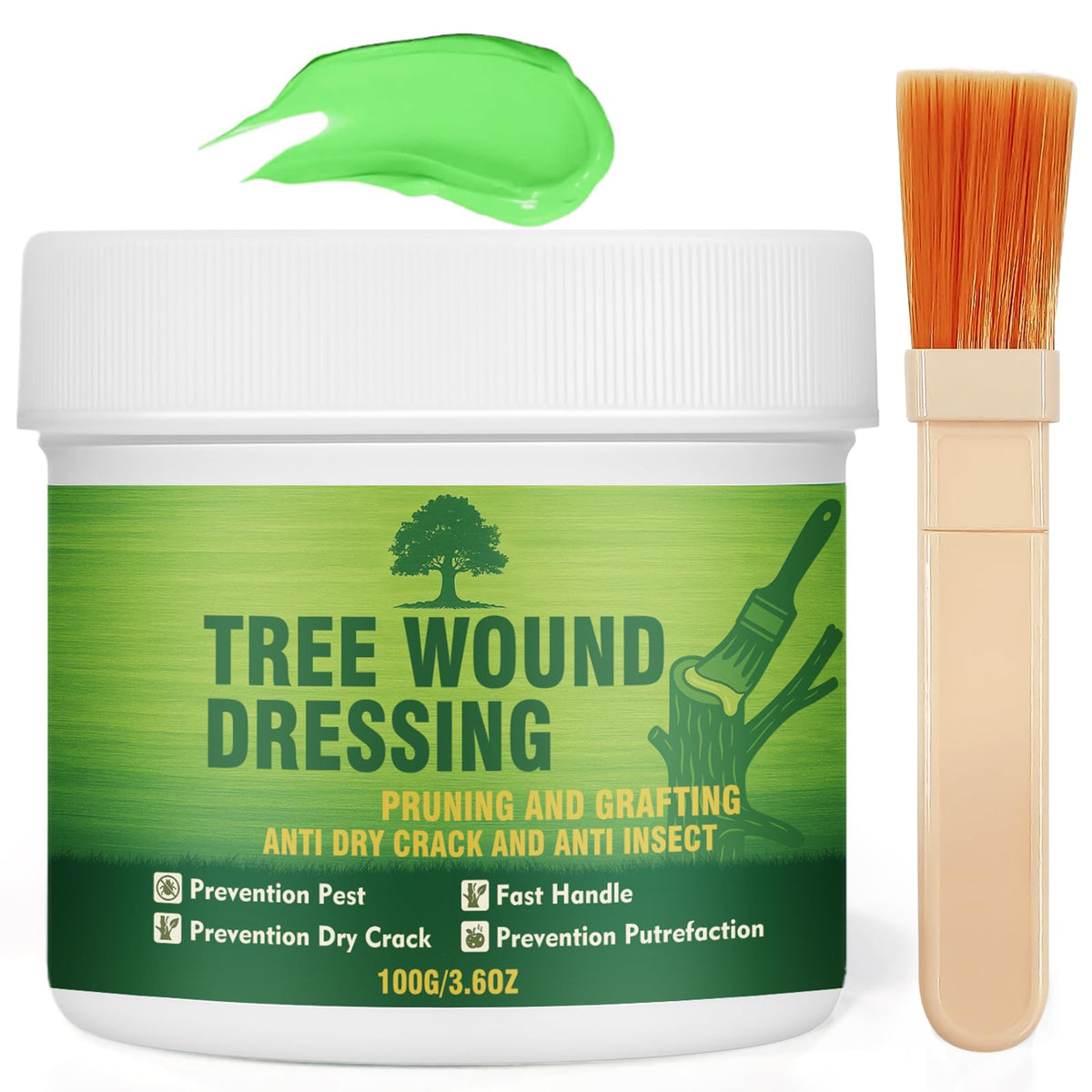 Erigathe Tree Wound Sealer brush application seals pruning cuts from moisture