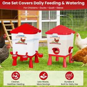 Erinaik 5-gallon waterer with refillable cups for steady water