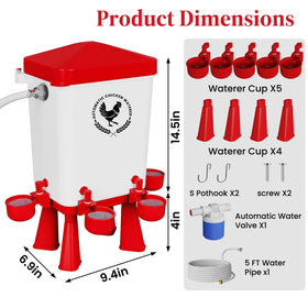 Erinaik backyard poultry setup using this waterer for reliable hydration.