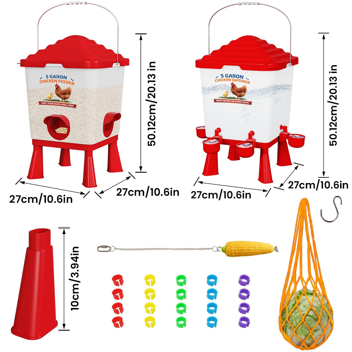 Erinaik removable legs and clear body to monitor feed level