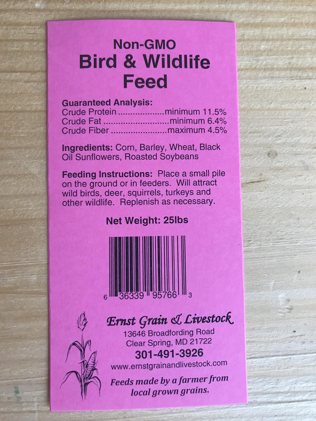 Ernst Grain & Livestock wildlife feed attracts ducks and geese
