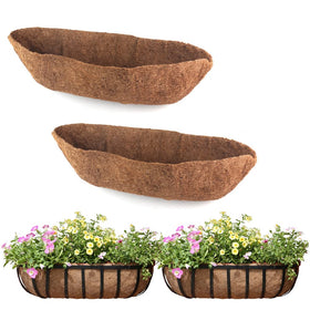 EROCK Coco Liner Trough 24-inch in-basket keeps soil moist and promotes airflow.