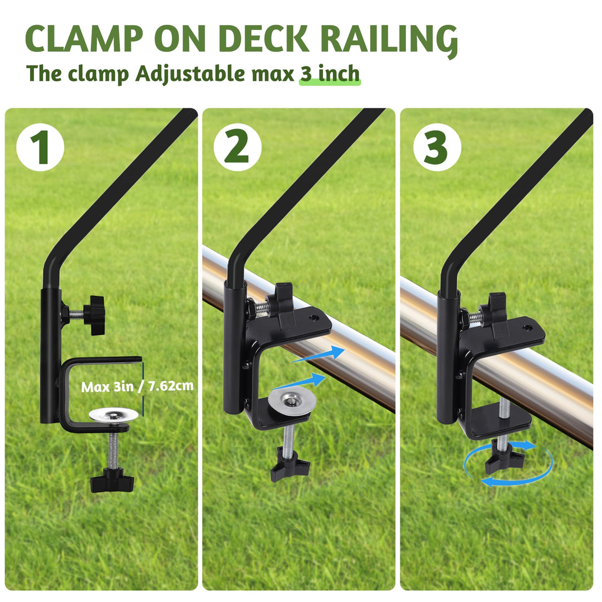 ERYTLLY adjustable 360-degree deck hook for versatile placement.