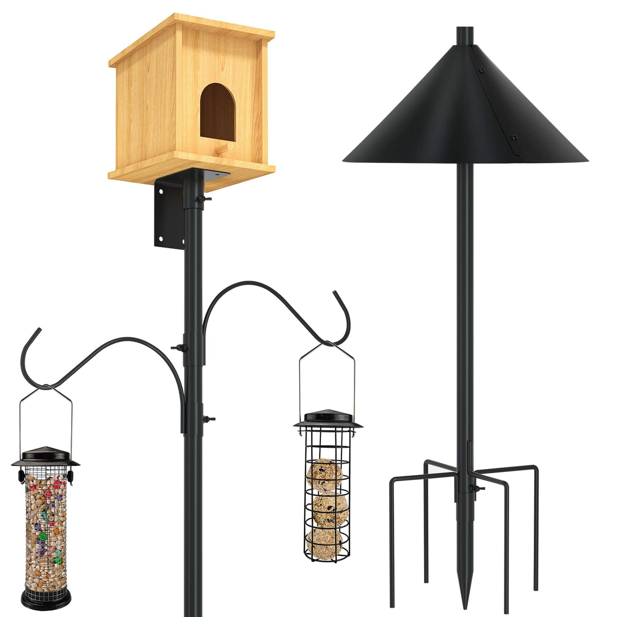 ERYTLLY bird house pole 80-inch with sturdy outdoor feeder support