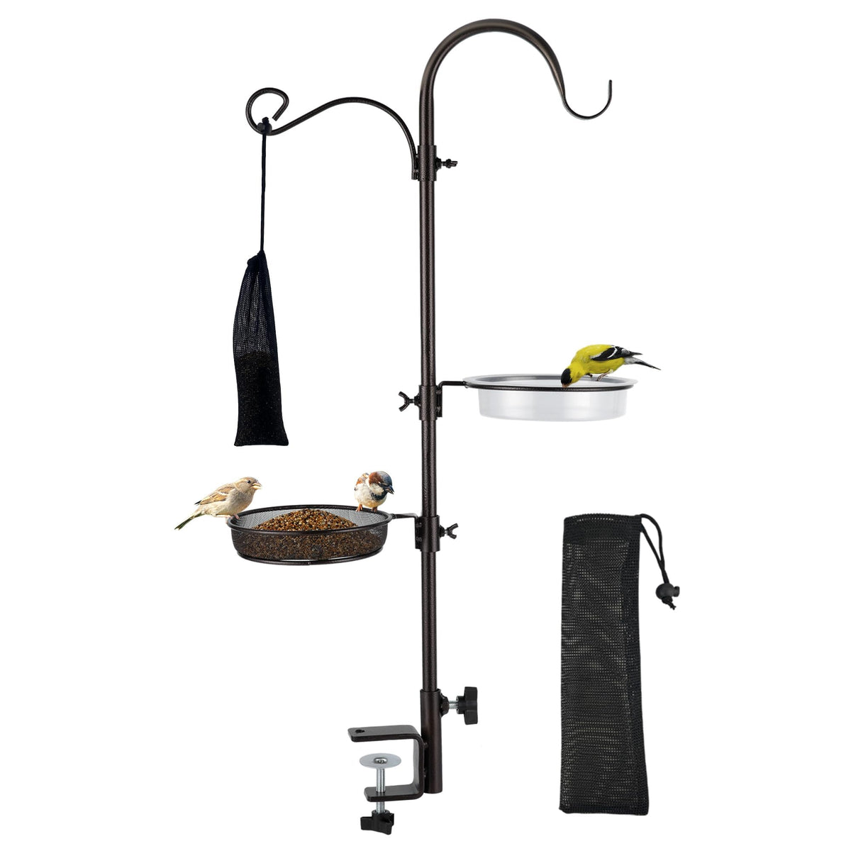 ERYTLLY deck hook bird feeder with multiple hooks for versatile feeding options.