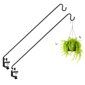 ERYTLLY extended reach deck hook on railing keeps bird feeder in easy view.