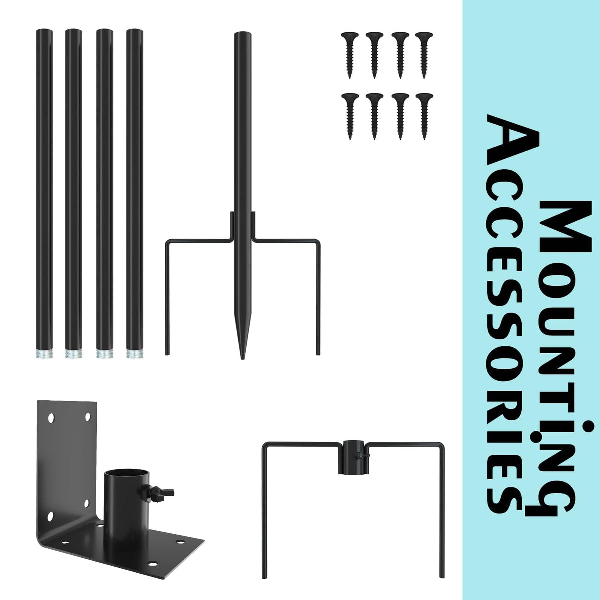 ERYTLLY five-prong base secures the pole for stability.