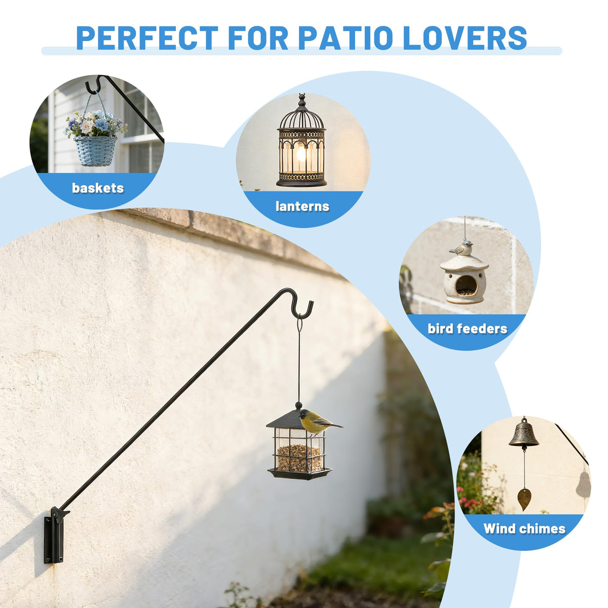 erytllly deck hook supports suet baskets with stable hold.