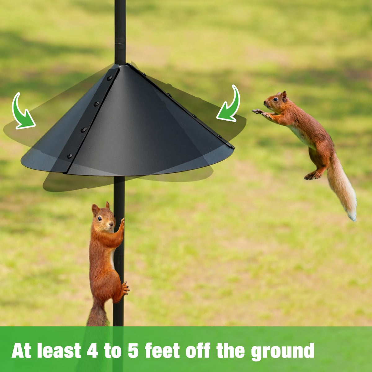 ERYTLLY pole features two hooks for lanterns and planters, enhancing yard decor