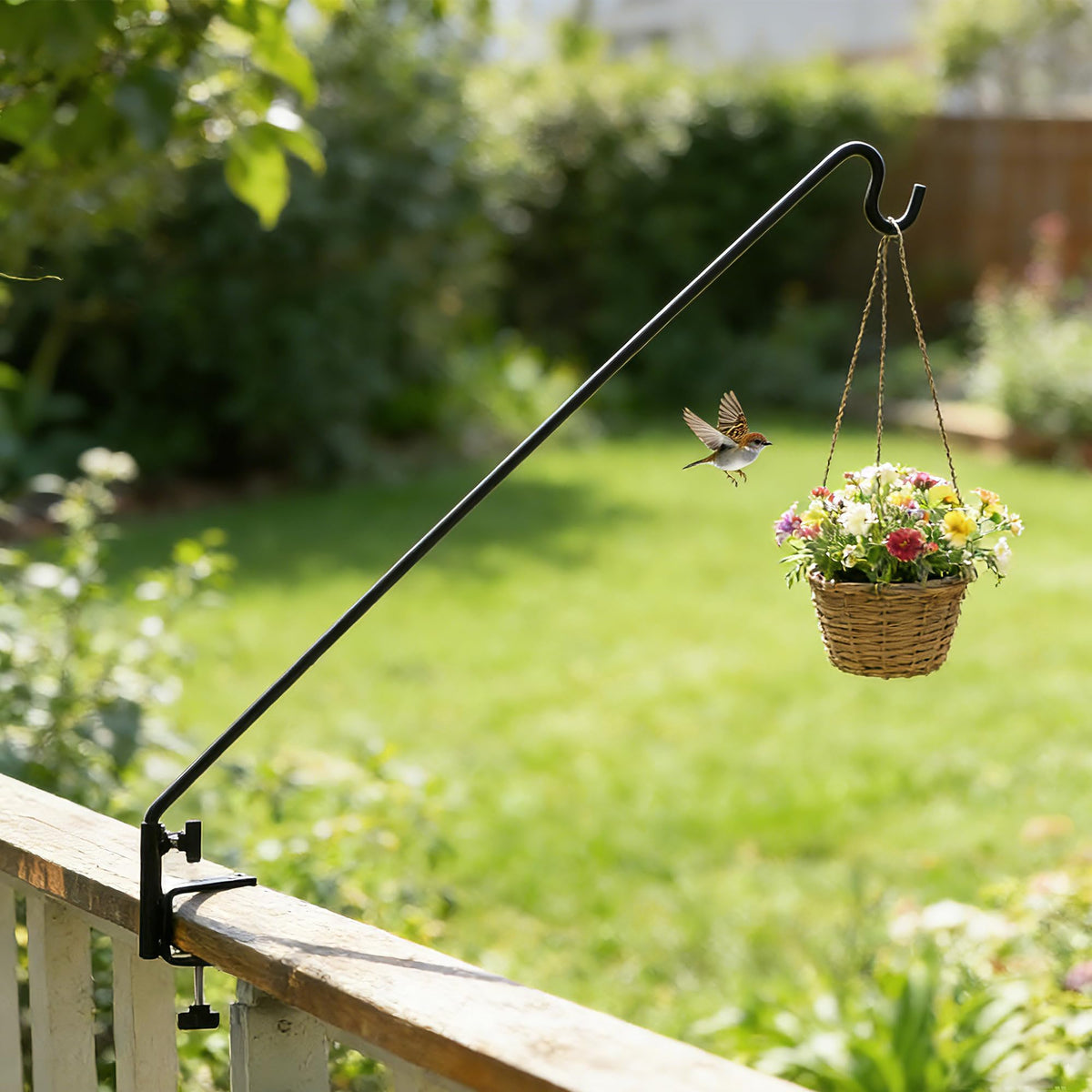 ERYTLLY wall mounted 43inch arm provides long reach for hanging plants.