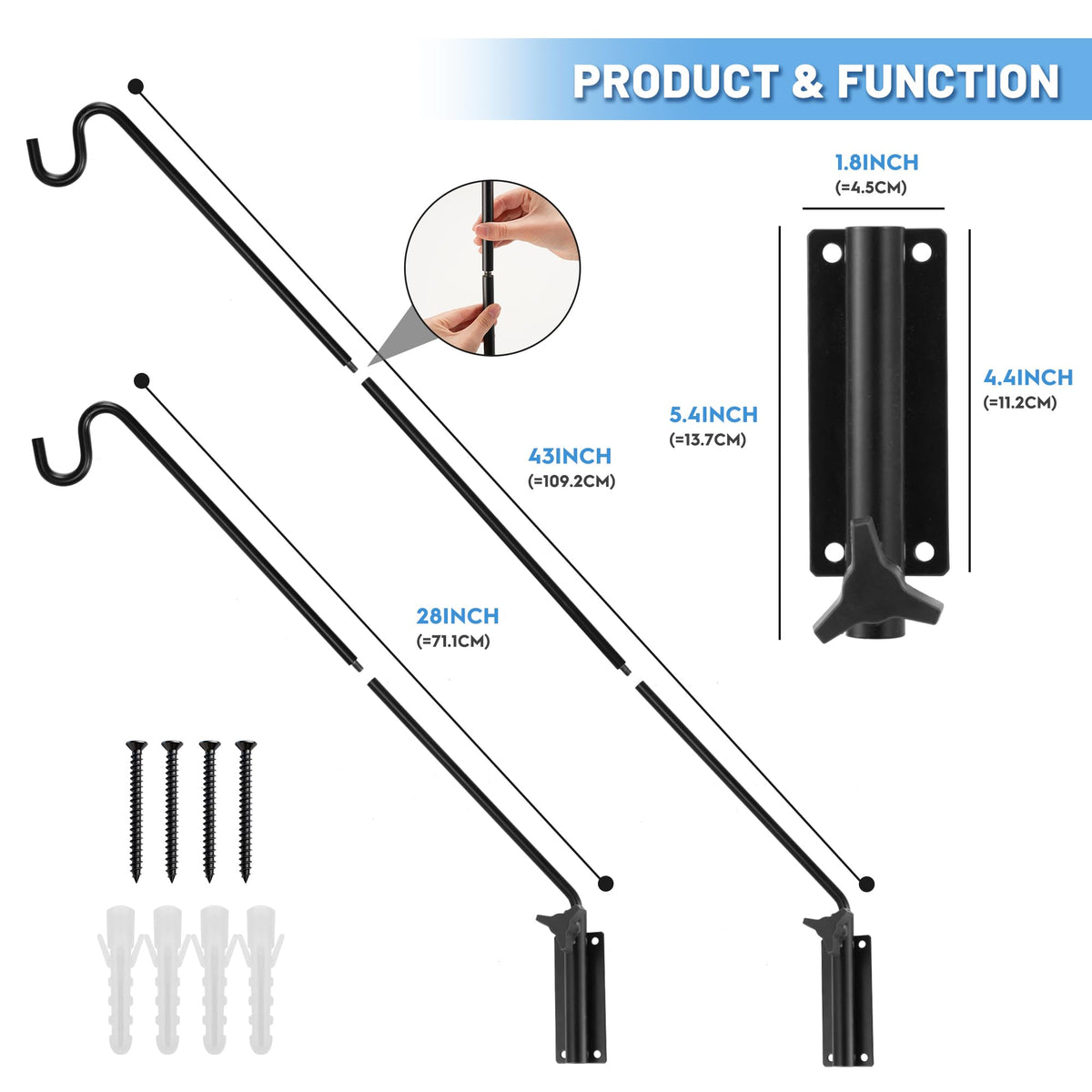 erytllly deck hook with screws for quick outdoor installation.