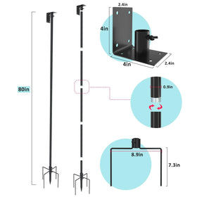ERYTLLY weatherproof metal pole resists rust for long-lasting use.