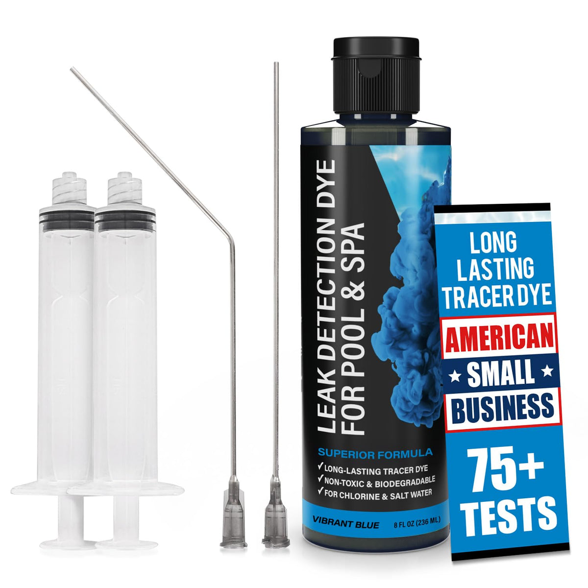 Escentile pool leak dye kit with 75 tests for accurate detection.