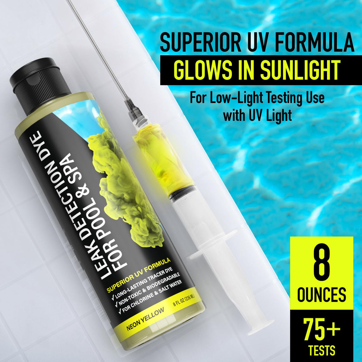 Escentile high-contrast dye stands out on light and dark surfaces