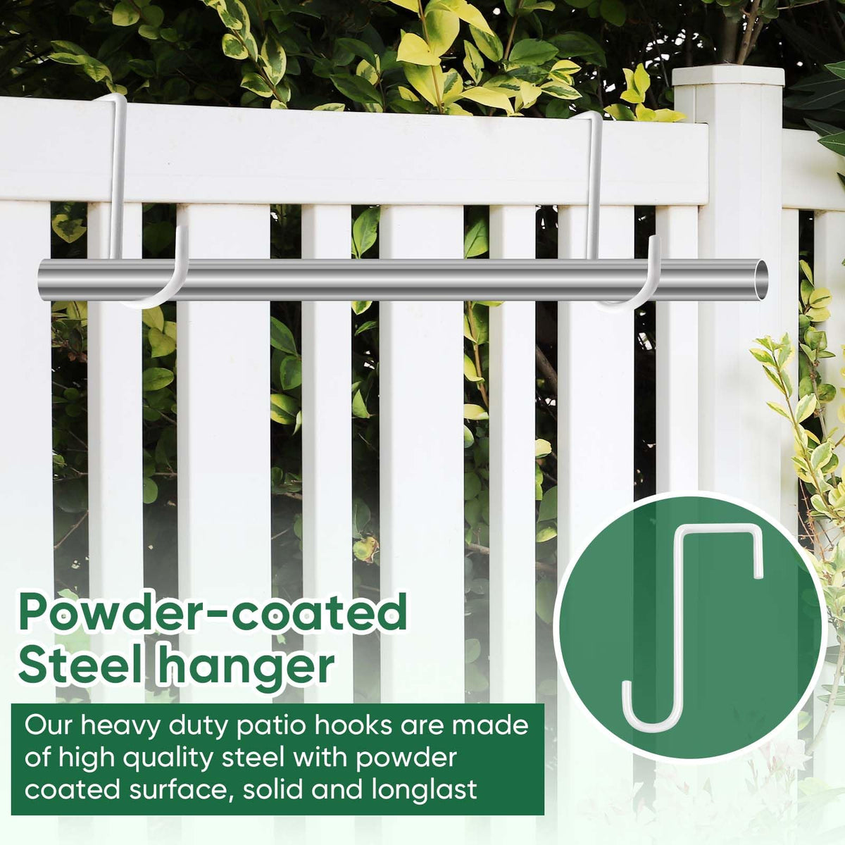 ESFUN fits over vinyl fences, doors, and pergolas for versatile placement.