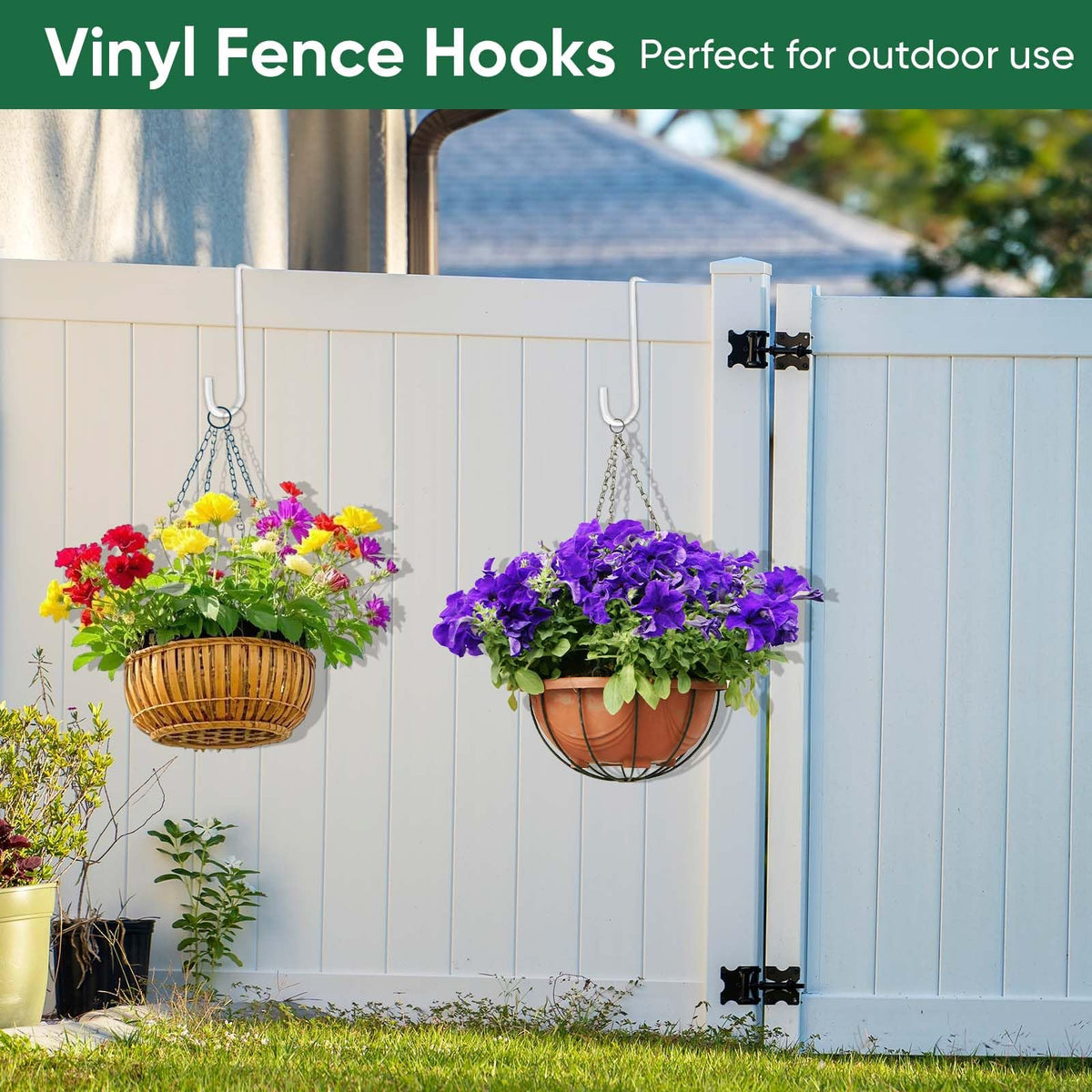 ESFUN outdoor-use hooks provide quick, tool-free hanging for lights and decor.