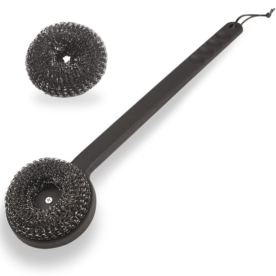 Esie Houzie 18-inch grill brush with replaceable head for easy, safe grate cleaning