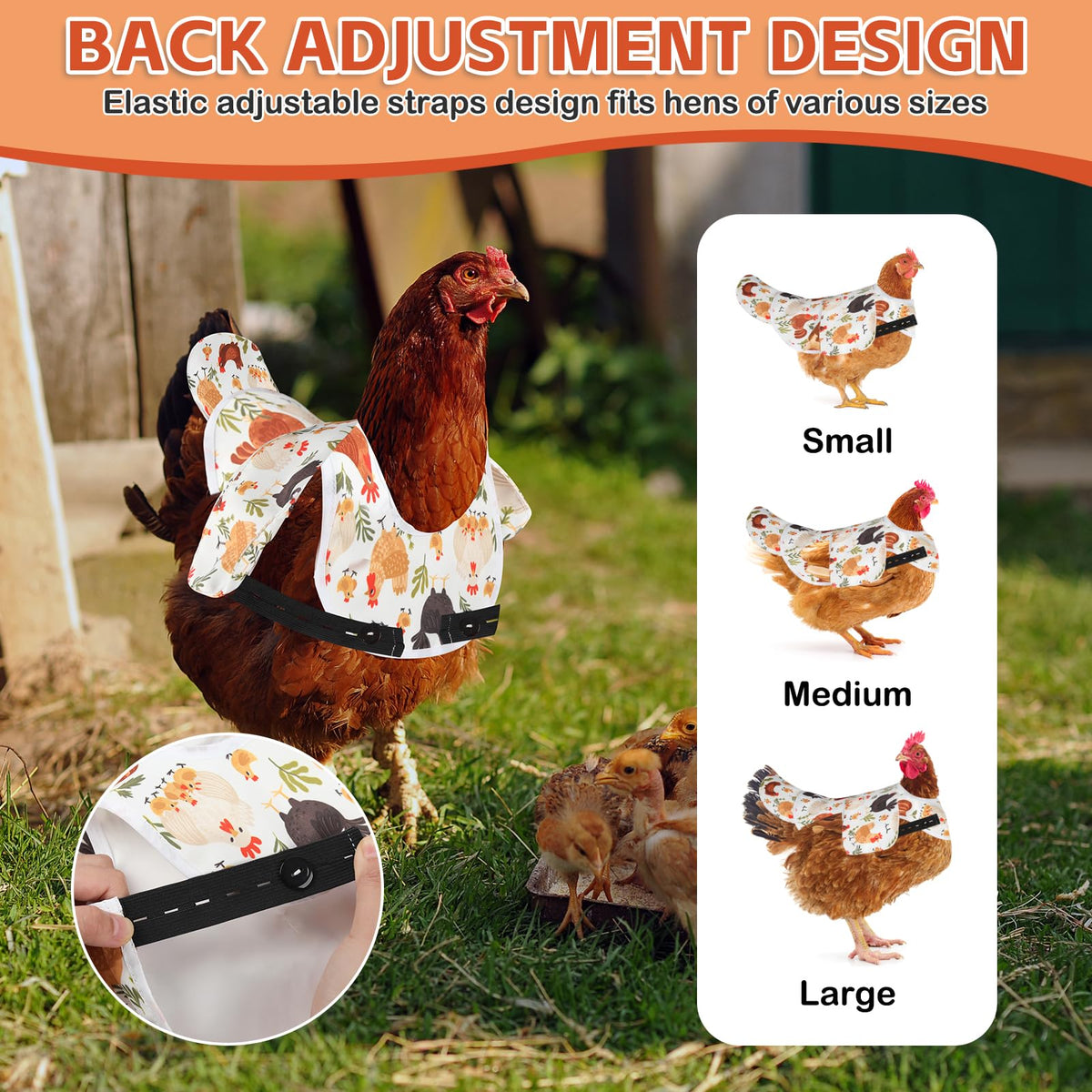 Esmorah chicken saddle easy-clean surface simplifies maintenance between uses.