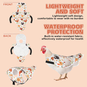 Esmorah chicken saddle tail cover safeguarding tail feathers during movement.