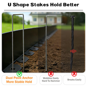 ESOHOT's 30 U-shaped stakes anchor borders securely for lasting stability.
