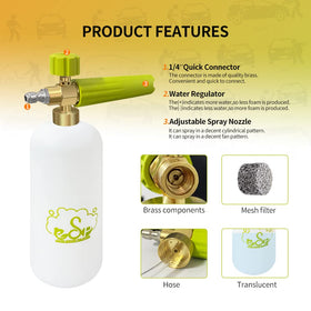 ESP Foam Cannon 1L bottle supports extended washing sessions
