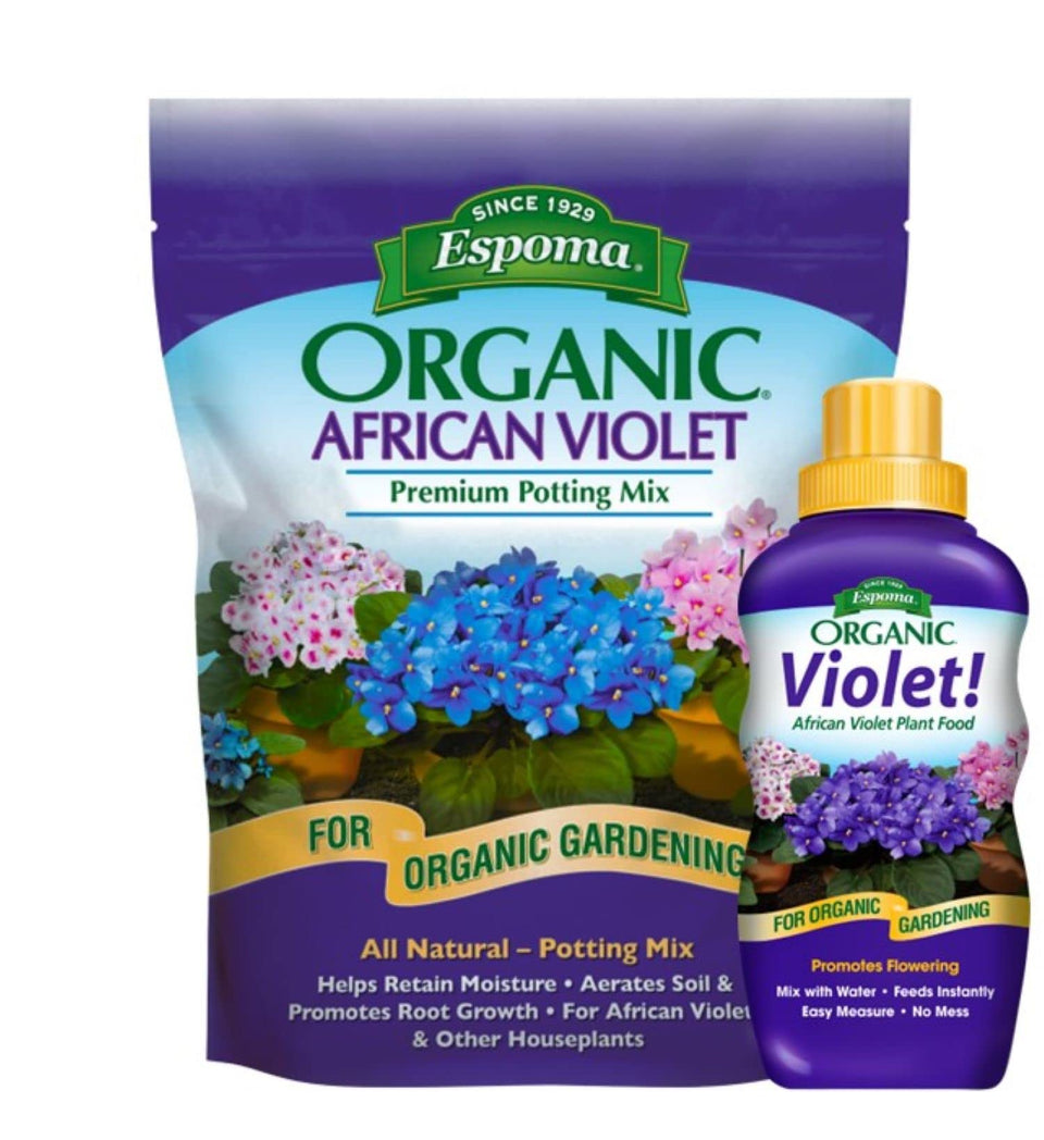Espoma African Violet Mix 4qt bag ready for violets and indoor pots.