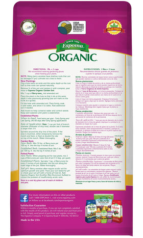 Espoma Berry-Tone granules close-up, slow-release nutrients for berry growth