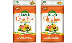 Espoma Citrus-Tone 5-2-6 bag front view for organic citrus tree care.