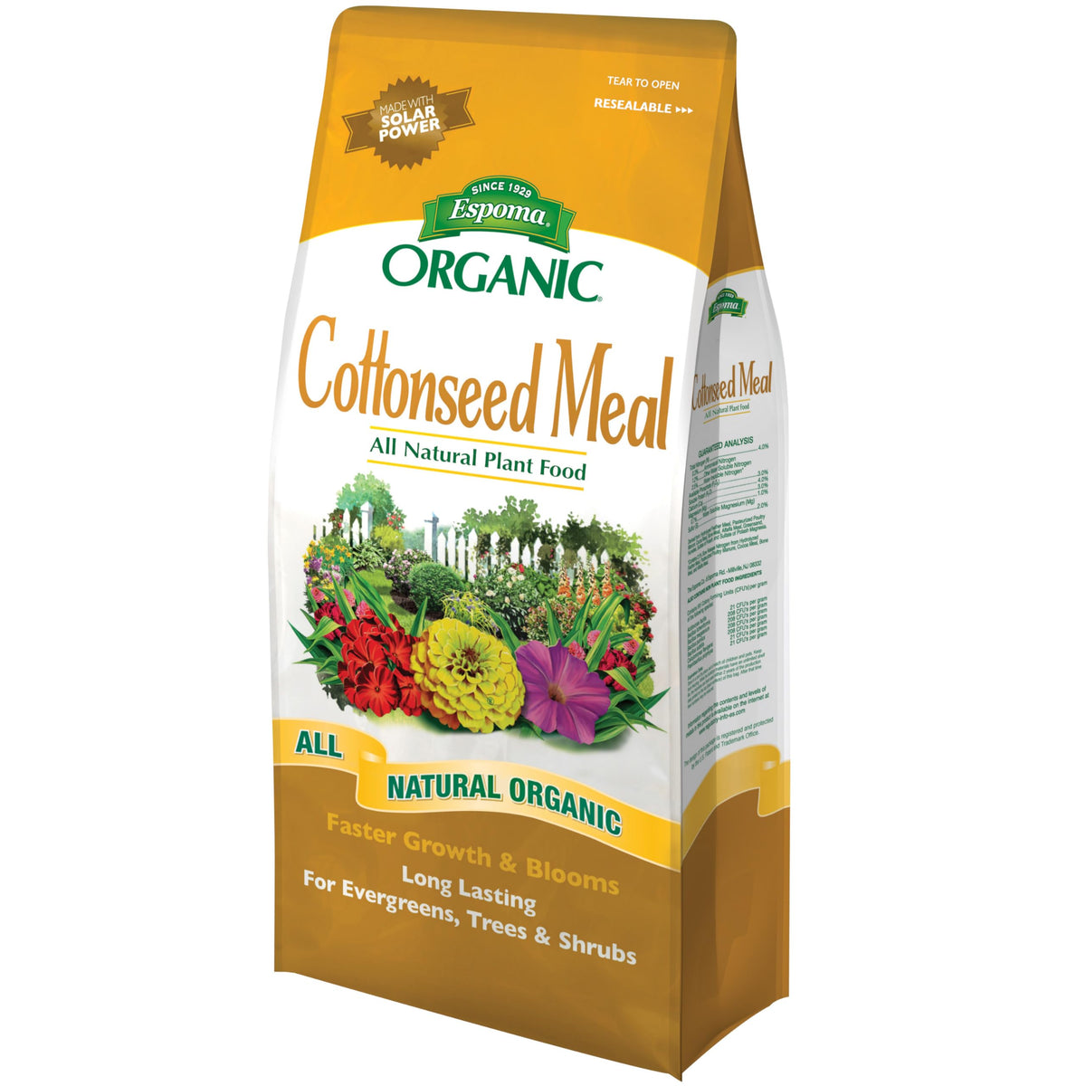 Espoma Cottonseed Meal bag for trees and shrubs, supporting healthier growth.