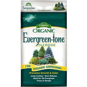 Espoma Evergreen-Tone 4-3-4 bag full view supports organic feeding for thriving evergreens