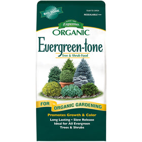 Espoma Evergreen-Tone 4-3-4 fertilizer bag for organic evergreen feeding and healthy growth