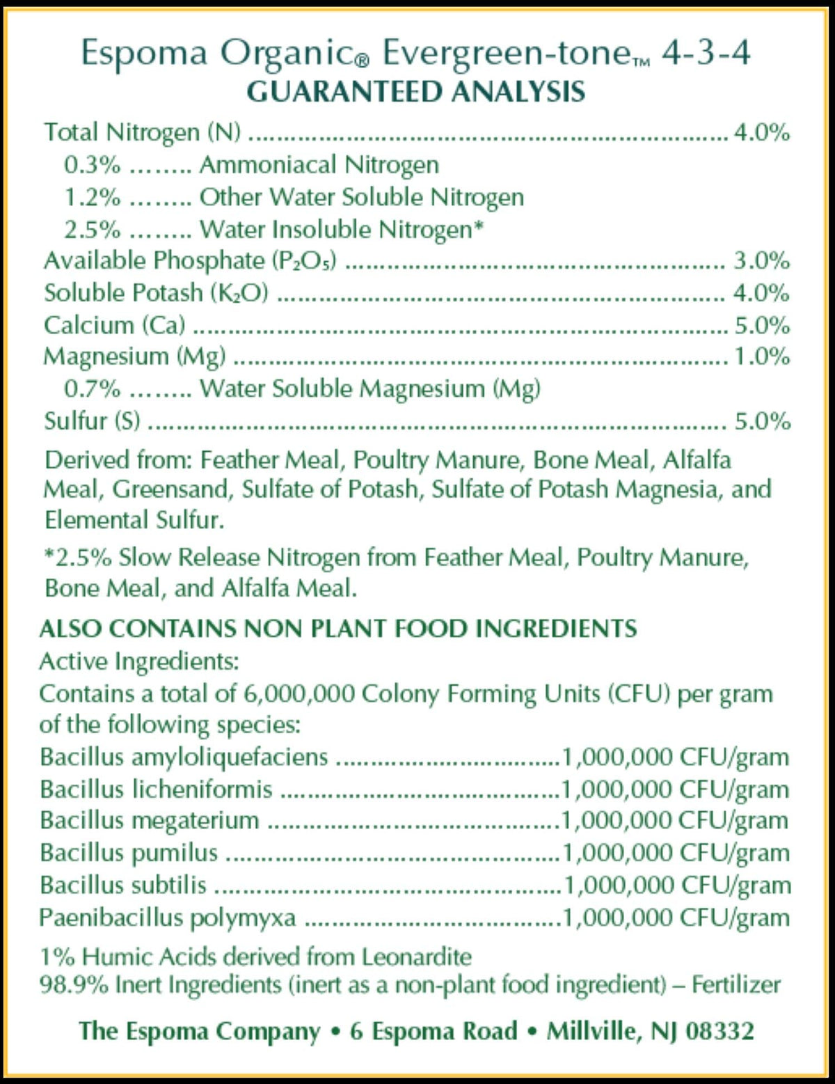 Espoma Evergreen-Tone ready-to-use fertilizer for easy planting