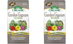 Espoma Garden Gypsum bag front view; easy-to-apply soil conditioner for clay soil.