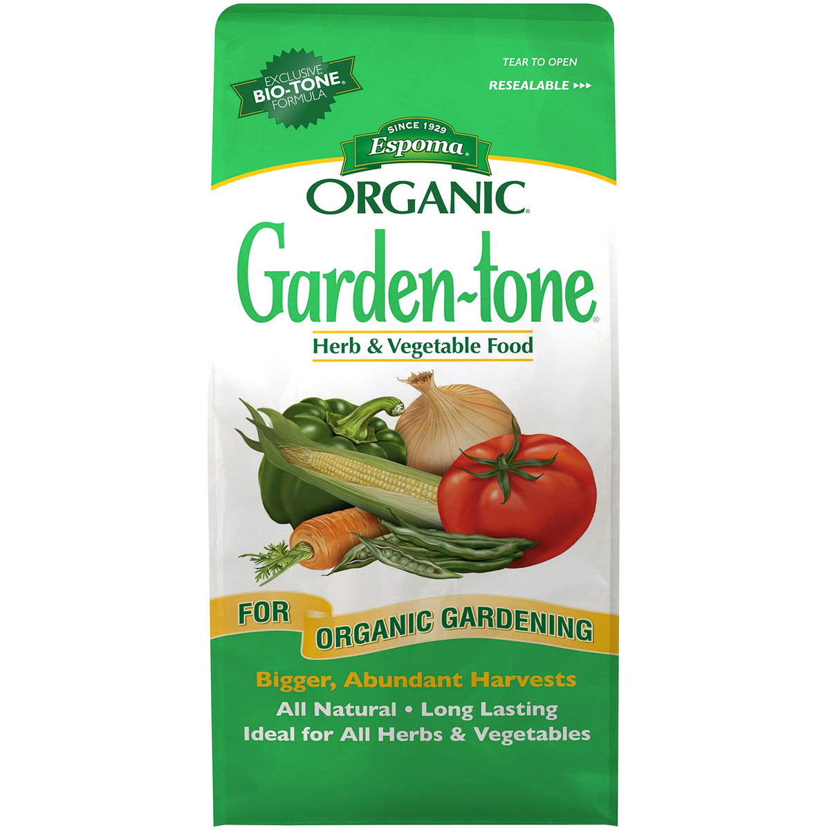 Espoma Garden-Tone bottle front, ready-to-use fertilizer for vegetables and herbs