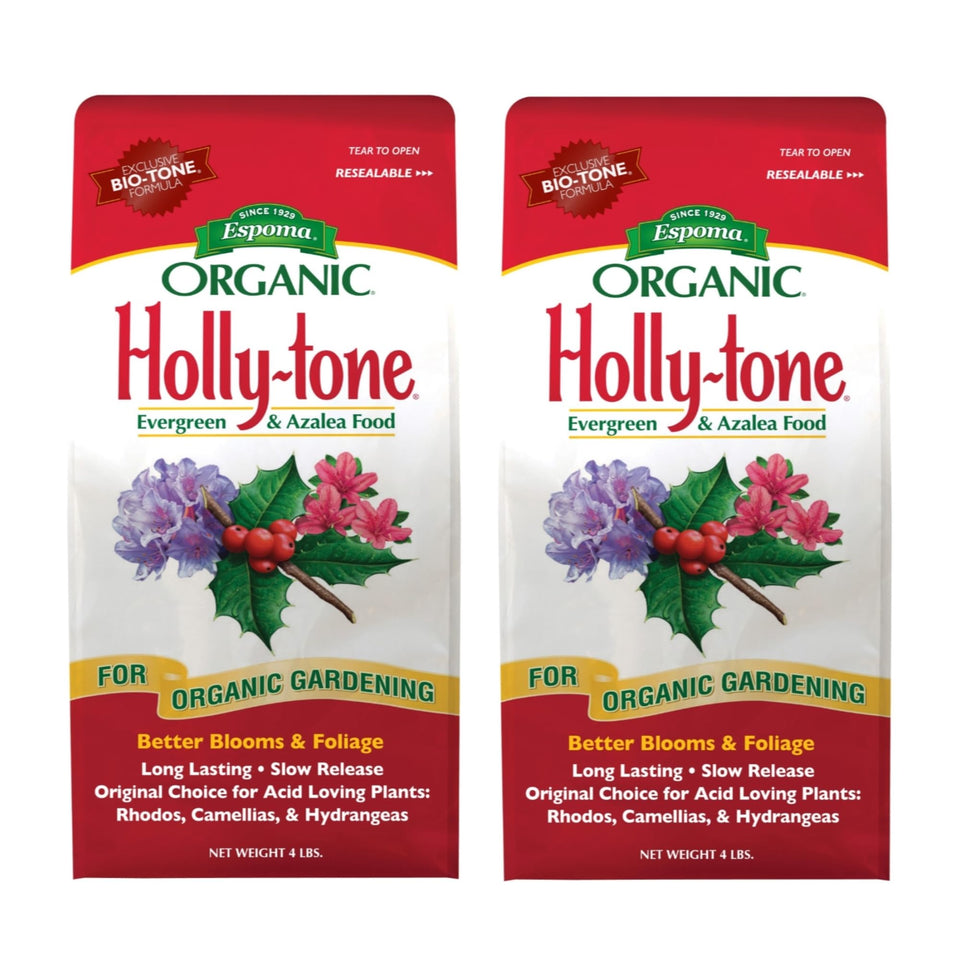Espoma Holly-Tone 4-lb bag for organic, slow-release feeding of acid-loving plants.