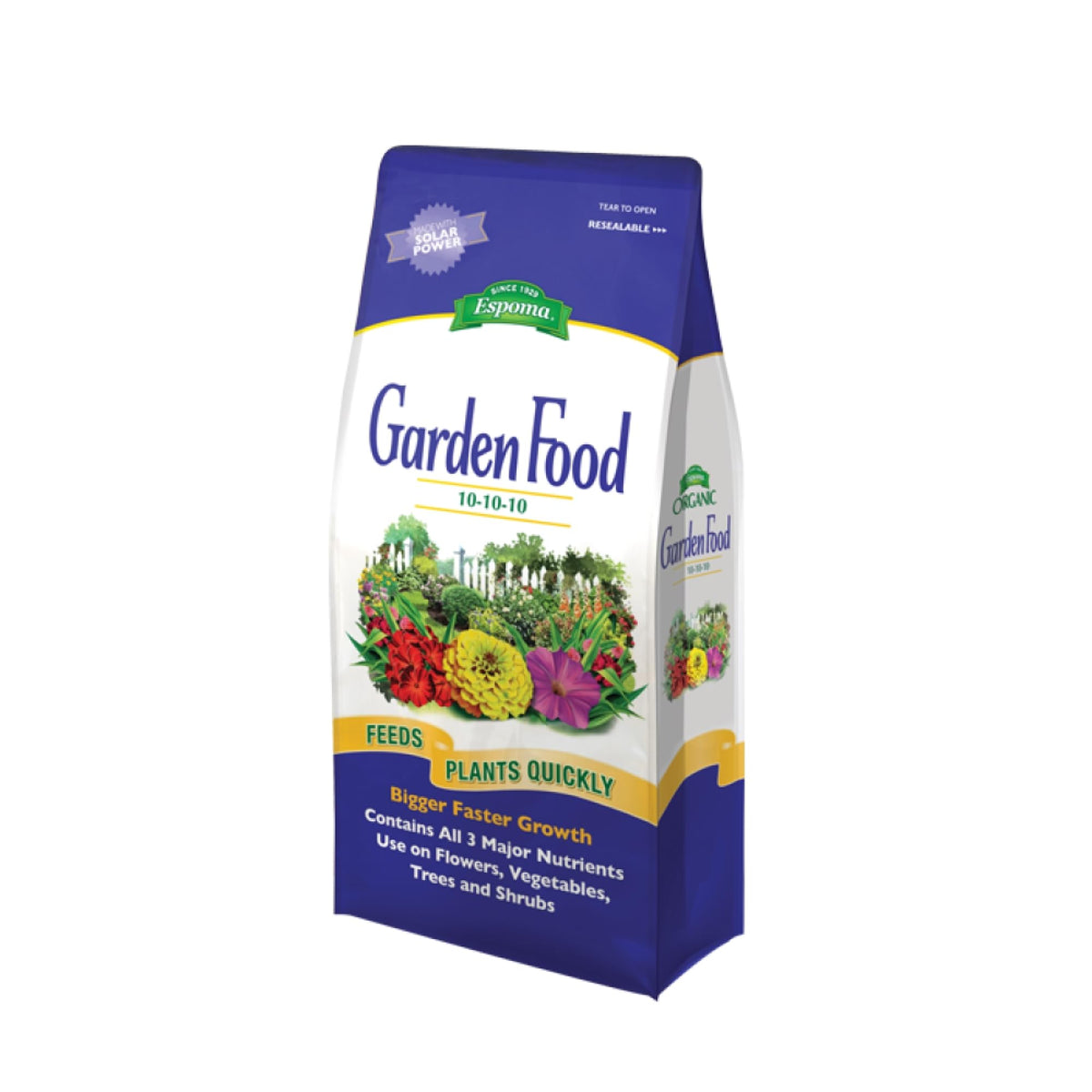 Espoma-made-in-USA fertilizer produced in a solar facility ensures consistent quality.
