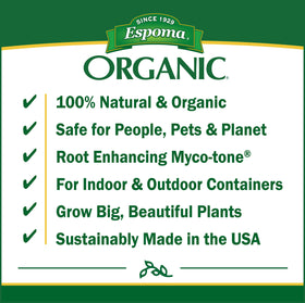 Espoma Organic Potting Soil for herbs in pots promotes thriving, aromatic growth.